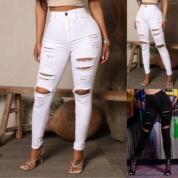 Jeans de mujer Negra Blanca Negocios Pantalones Pantalones