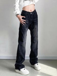 Jeans pour femmes Black Women Streetwear Y2k Autumn Slim Casual Fashion Denim Pantal