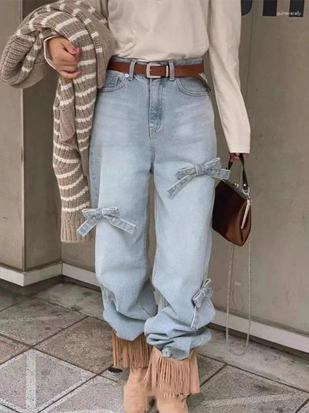 Jeans para mujer Arco Baggy Mujeres 2024 Moda Streetwear Alto Talle Alto Vintage Chic Recto Longitud completa Pierna ancha