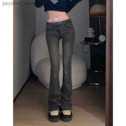 Damesjeans BTFG Herfst Plus Size Licht sexy lage taille jeans Dames nieuwe mode Retro persoonlijkheid elastische losse slanke uitlopende broek Q230901