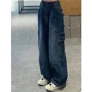 Vrouwen Jeans BTFG Herfst Y2k Street Wear Losse Hoge Taille Mode Retro Tooling Rechte Wijde Benen Slanke 230614