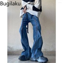 Jeans féminins Bugilaku Streetwear Fashion Denim Femmes High Waist Zippers Patchwork Pantalon décontracté féminin All-Match Pantalones