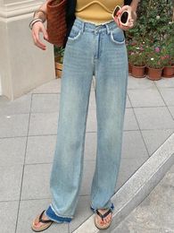 Jeans décontractés pour femmes, jambes droites, bas en Denim, Harajuku Boyfriend, Long, taille haute, Baggy, pantalon d'automne, 2023