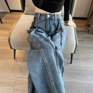 Damesjeans Casual hoge taille wijde pijpen jeans voor dames Korea Lente Zomer 2024 Mode Losse rechte broek Vintage Baggy Denim broek 24328