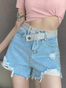 Jeans pour femmes occasionnelles hautes taies coulées en denim pantalon A-line 2024 vêtements à la mode
