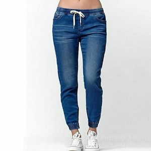 Damesjeans Casual jogger broek Elastische sexy skinny potlood jeans voor vrouwen leggings jeans hoge taille dames denim drawstring broek 230410