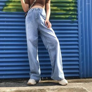 Jean décontracté à jambes larges, ample, taille haute, Vintage, droit, Baggy Cargo, esthétique, surdimensionné, pantalon en Denim, pantalon Long pour petit ami