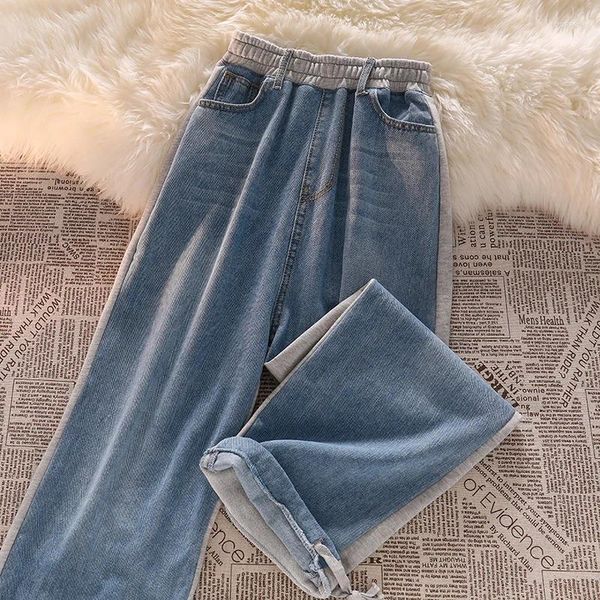 Jeans pour femmes Casual Femmes Lâche Vintage Femme Pantalon Harajuku Baggy Femmes Drôle Épissé Mode D'été