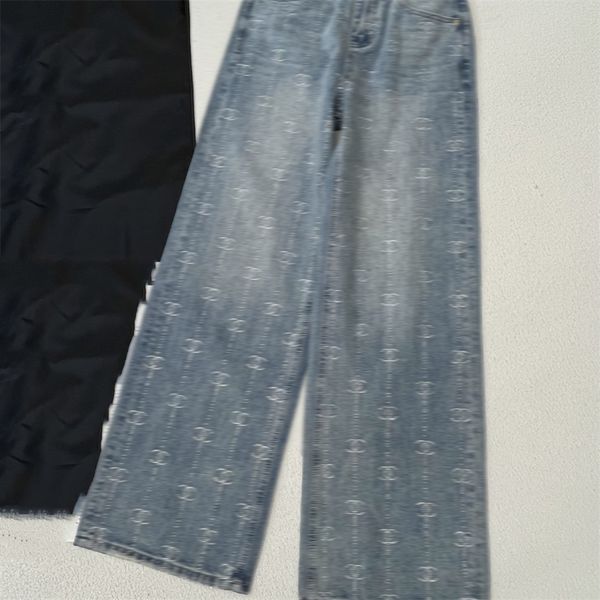 Jeans pour femmes Chanells Designer Pantalon classique et minimaliste européen et américain lettre complète Hot Diamond High Waited Casual Daily Volyle 198 198