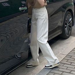Dames jeans contrast broek Turkse katoenen witte brede poten vrouwen
