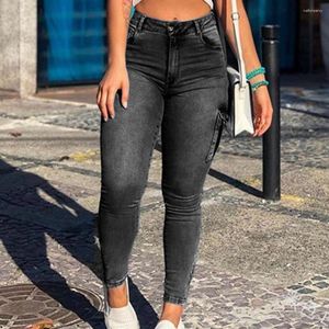 Jeans pour femmes Cool Women Slim Fit Pantalon Zipper Cuff Pockets Skinny Wear Resistant Pencil Streetwear