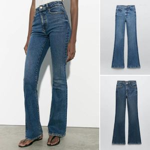 Jeans femme COS LRIS 2023 printemps et été mode coupe ajustée jambes de pantalon effet délavé cinq poches taille haute évasée 7223025