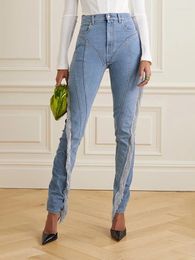 Jeans pour femmes chaînes de concepteurs cristallines pantalon de crayon en jean skinny de qualité pantalon pour femmes hautes slim fit extensible bodycon zn272