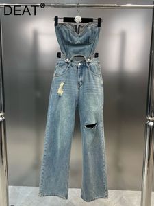 Damesjeans Deat Vintage Detachable Suspender Jumpsuit Women Hoge Taille Losse rechte denim rechte broek Trend Spring 11xx01226 230404