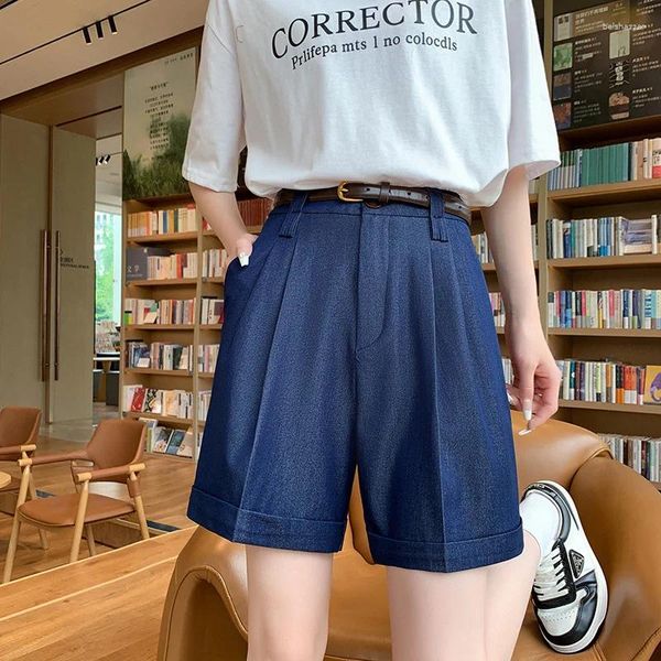 Jeans féminins Blue Bleu Sky Silk Denim Capris Summer Thin Loose Slim Casual Ice Ice directe étroite Shorts de jambe