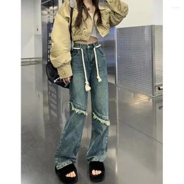 Damesjeans Deeptown Y2k Harajuku Vintage Vrouwen Grunge Baddies Koreaanse Mode Denim Broek Patchwork Streetwear Baggy Broek Casual