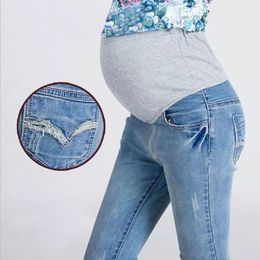 Jeans femme Jean Denim pantalon de maternité pour femmes enceintes vêtements Vintage pantalon crayon abdominale taille haute pantalon jean de grossesse 230211