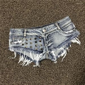 Jeans femme Denim Shorts bord effiloché lavé ancienne couleur cassé Rivet Hipster pantalon fille Sexy boîtes de nuit plus mince femmes P