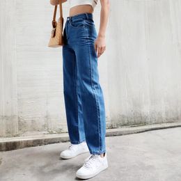 Damesjeans Deponie zwarte dames jeans gradiënt wide been jeans voor vrouwen hoge taille damesbroek blauw rechte jeans los 230519