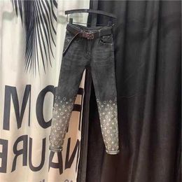 Jeans pour femmes Designer 2021 Printemps et Automne Nouvelle Taille Haute Slim Fit Mode Imprimé Polyvalent Western Crayon Pantalon FYSR D5RC