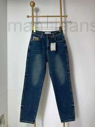 Vrouwen Jeans Designer 2023 Herfst/Winter Nieuwe Vrouwen Slim Fit Pocket Brief Rook Pijp Broek Casual Jeans 85Q6