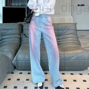 Dames jeans ontwerper 2024 c merk Sprring nieuwe aankomst dames mode roze hoge taille lange rechte been ongedefinieerde tedere broek ropamujer vorige Jean Sn6v