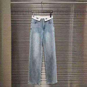 Marque de créatrice de jeans pour femmes Nanyou High Edition MIU Series battues pour les femmes 2024 printemps / été élastique droite LETTRE SLAMING Z7QG