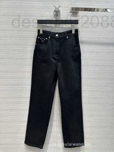 Damesjeans designer casual eenvoudige en veelzijdige skinny rechte jeans met hoge taille NB9S