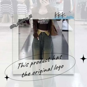 Damesjeans Designer Designer Designer Luxe High White For Men Nieuwe Koreaanse mode Stretchen Losse kleine rechte buis veelzijdige broek Miui Bag 804