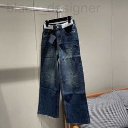 Jeans pour femmes Designer Début du printemps Nouveau Pra Nanyou High Ding Wind Deep Blue Micro Élastique Usé Polyvalent Lâche et Slim Pur Coton BL00 G2FI