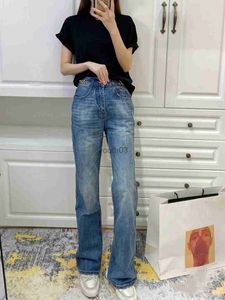 Damesjeans Designer Jeans Arrivals Taille uitgeholde patch decoratie blauw denim T2 240304