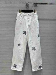 Vrouwen Jeans Designer Luxe 2023 Fashion Design Street Wear Wijde Pijpen Denim Broek Vrouwen Witte Hoge Taille Knoppen Losse JC69