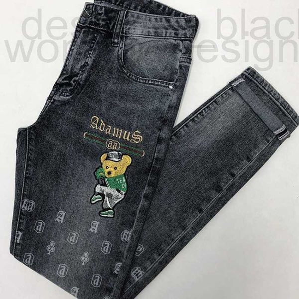 Jeans para mujer Diseñador Jeans de diseñador de lujo Bordado de oso de moda para hombres e impresión de diamantes calientes Primavera Nuevos pantalones ajustados para pies pequeños RU2W YKUC