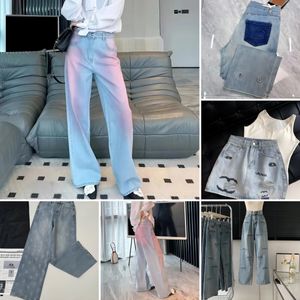 Pantalons de créateurs de jeans pour femmes classiques et minimalistes européens et américains lettre complète Hot Diamond High Waited Casual Daily Volyle