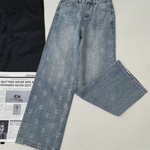 Dames jeans designer broek klassiek minimalistisch Europese en Amerikaanse volledige brief hete diamant hoog taille casual dagelijkse veelzijdige