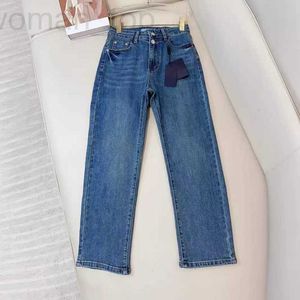 Designer de jeans pour femmes printemps / été new pra nanyou gaoding coréen édition high élastique pure coton pur double bouton la taille droite 2cxd