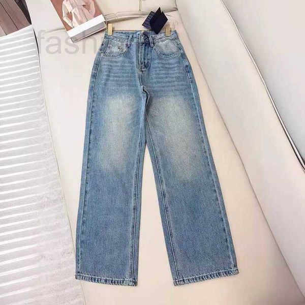 Designer de jeans pour femmes printemps / été Nouveau style art Couleur de contraste à la mode double poche micro élastique jeans en coton pur zbvt