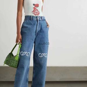 Jeans pour femmes Designers Mode Jeans de luxe Jeans évidé lettre graphique denim long Denim mode 240304