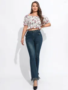 Dames jeans gedetailleerde knoopstijl hoge taille magere perfecte heup tot lichaamsverhouding vriendje voor dames