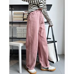 Jeans pour femmes Dirty Pink Wash Jean's Loose High Waist Slim Straight Wide Leg Pants 230404