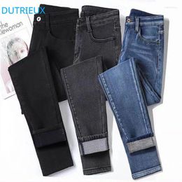 Dames jeans dutrieux 2024 dames met hoge taille casual all-match stretch skinny