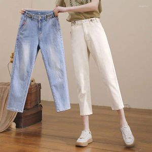 Jean pour femmes élastique taille capris extensible harem pantalon vintage jean oversize y2k streetwear 90s femme vêtements urbain