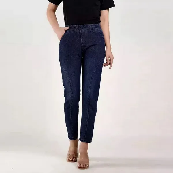 Jeans pour femmes pantalons élastiques de taille pour femmes pantalons slim poches de street