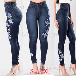 Damesjeans geborduurd 2022 hoge taille jeans jeans damesbroeken potloodbroek modellen voetenbroek dames nieuwe jeans T240221