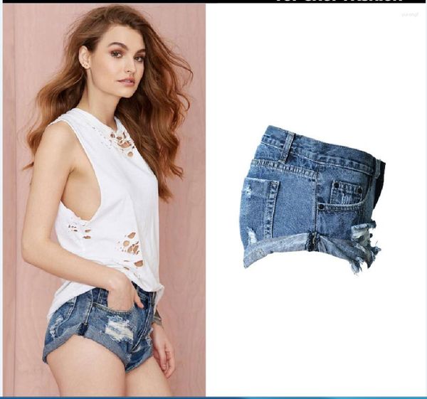 Jeans pour femmes, Station européenne, short en jean à ourlet Amazon