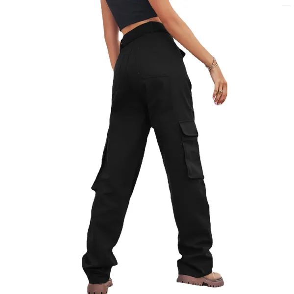 Jeans pour femmes Style européen Femme Cargo Pantalon Zipper Pockeit Printemps Été Pantalon Rétro Pantalon de survêtement