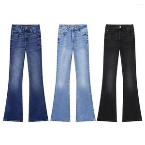 Jeans pour femmes Automne Taille haute Boot Cut pour femmes Mode Stretch Skinny Denim Pantalon évasé Casual Slim Femme Pantalon