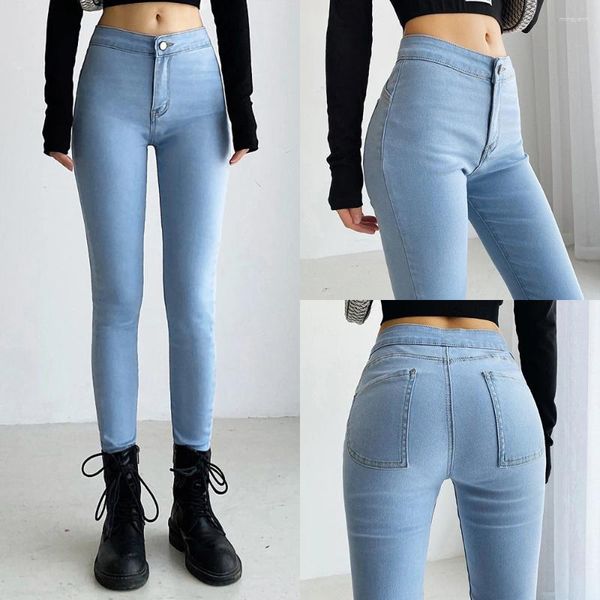 Jeans pour femmes automne taille haute taille stretch skinny pantalon denim sexy leggings serrés élastiques slim crayons pantalons