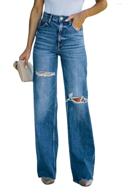 Jeans pour femmes mode Denim femme pantalon fermeture éclair printemps été Slouchy Style européen femmes pantalon