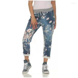 Jeans da donna Moda per donna 2023 Stampa digitale Elastico in vita Pantaloni in denim Disegni personalizzati Donna Casual Streetwear Bottoms S-XXL